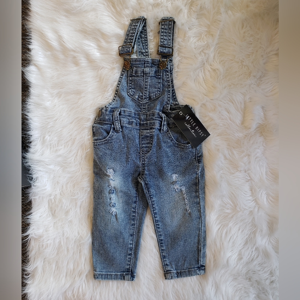 Little Bipsy 6-12 Months Denim Overalls
